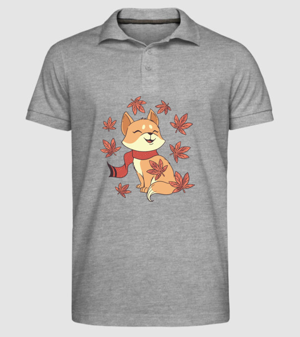 Pisică Toamna model gri pe tricou
