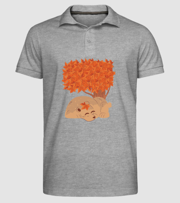 Urs de toamnă model gri pe tricou