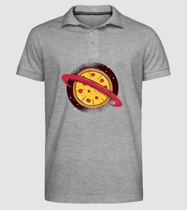 Pizza Planetă model gri pe tricou