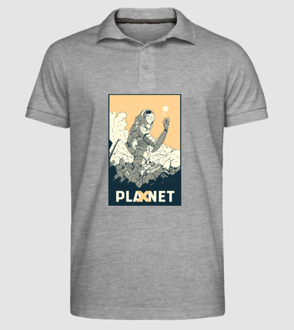 Planet X model gri pe tricou