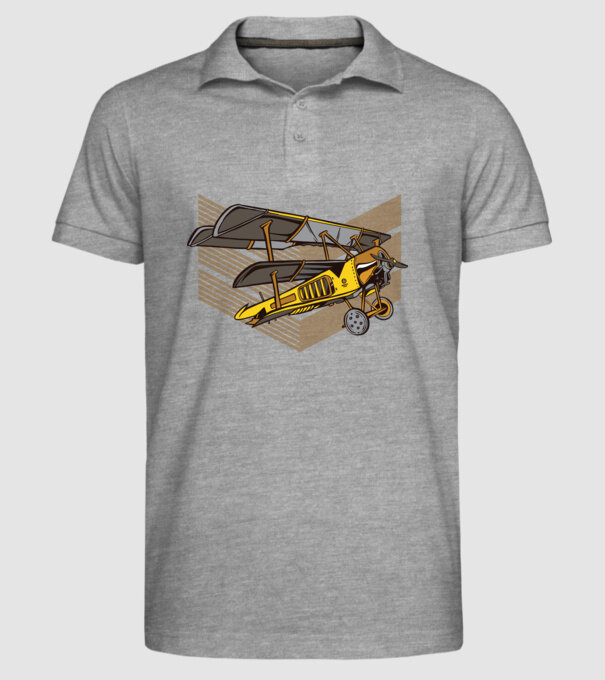 Avion cu elice model gri pe tricou
