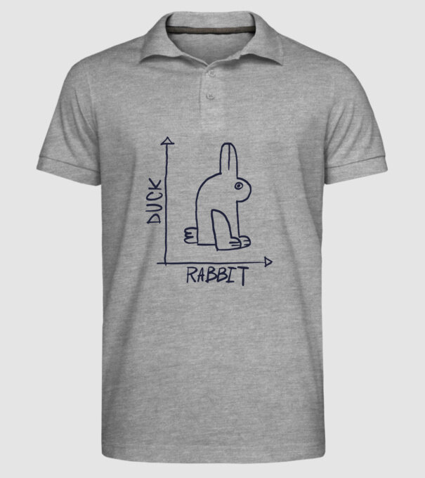 Rabbit vs Duck - Iepure sau Rață model gri pe tricou