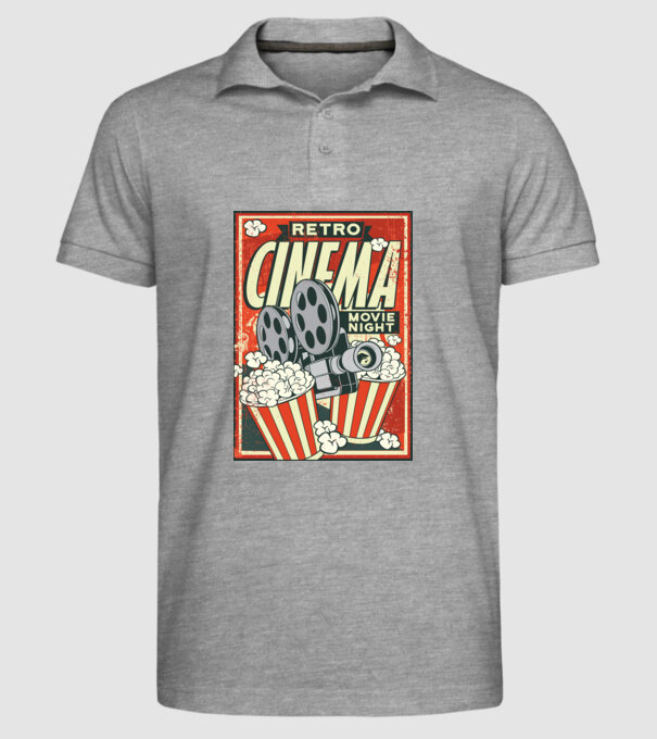 Afiș cinema retro model gri pe tricou