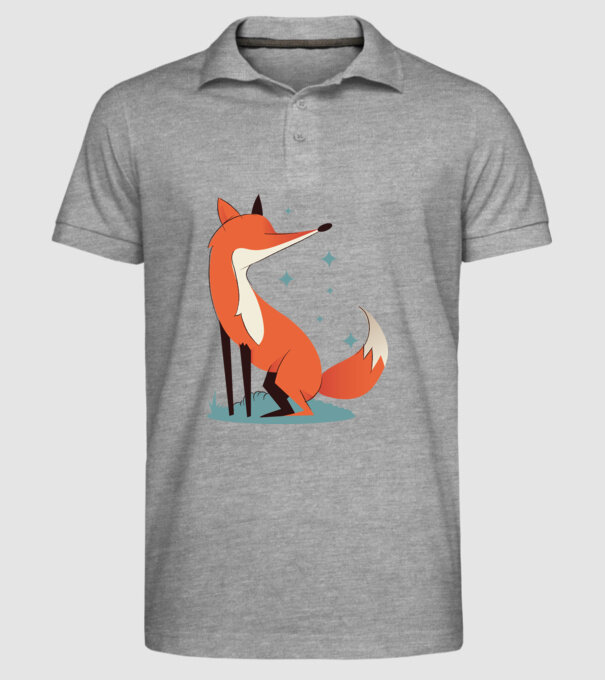 Vulpe model gri pe tricou