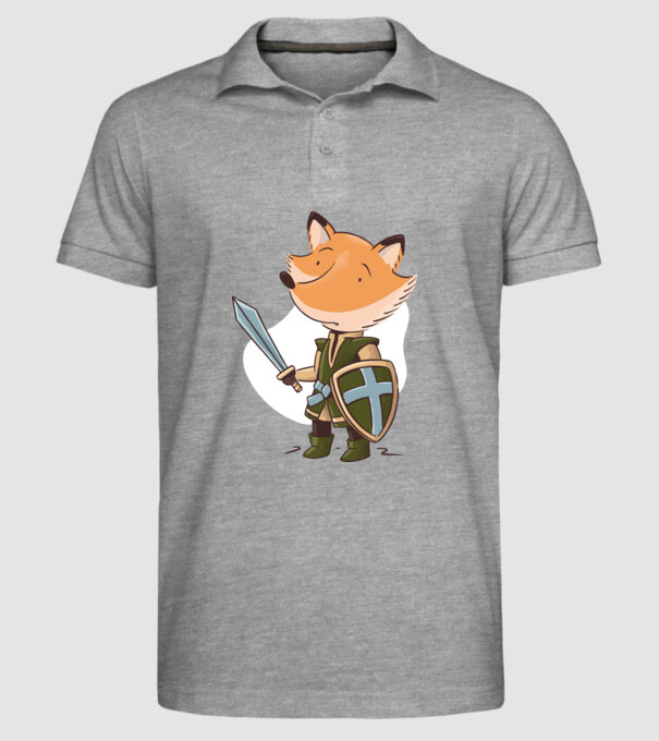 Vulpe Cavaler model gri pe tricou