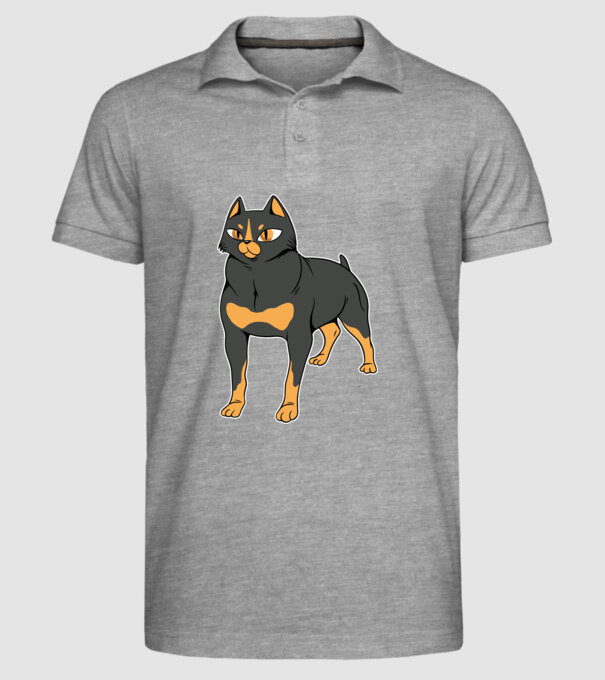 Rottweiler pisică model gri pe tricou