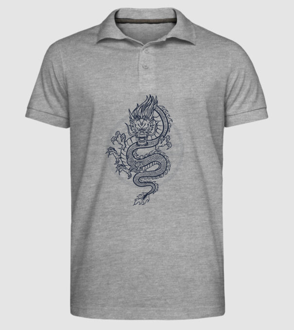 Dragon Tribal model gri pe tricou
