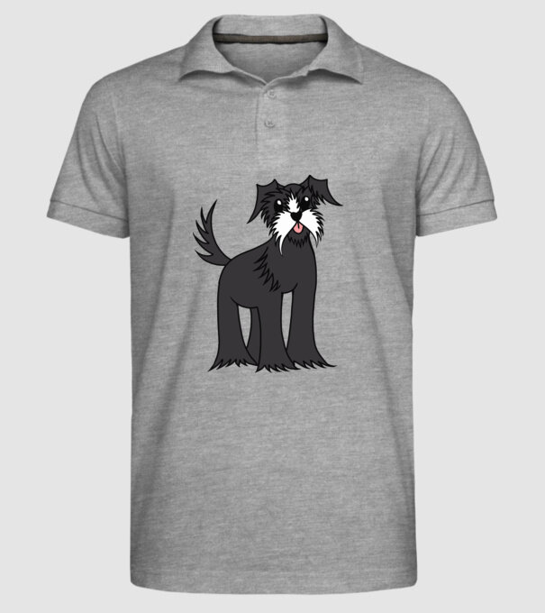 Desen Schnauzer model gri pe tricou