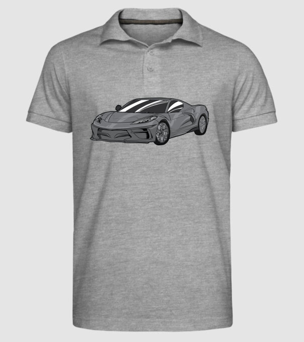 Mașină sport model gri pe tricou