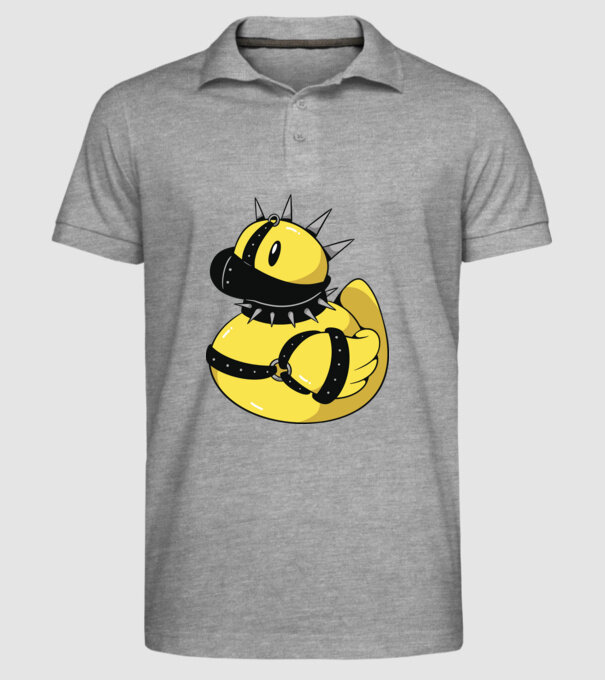 Rățușcă de cauciuc sadistă model gri pe tricou