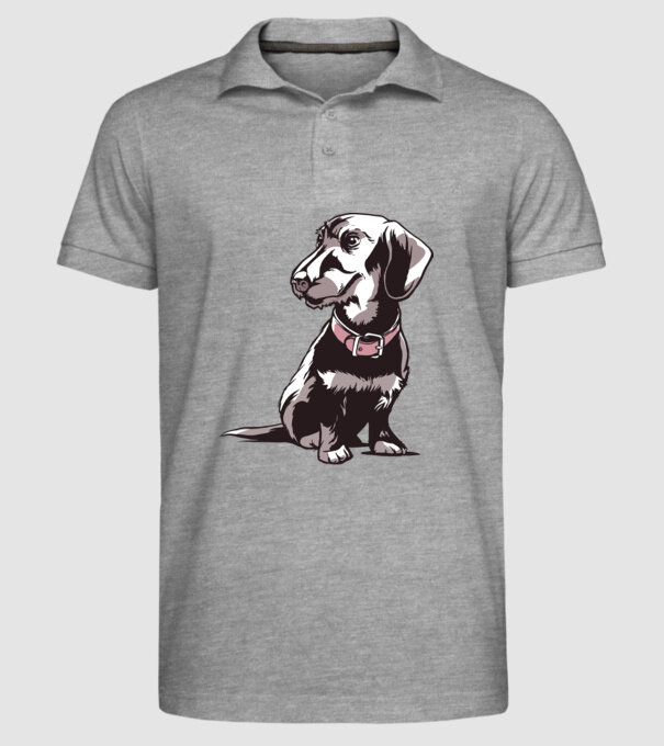 Teckel cu părul sârmos model gri pe tricou