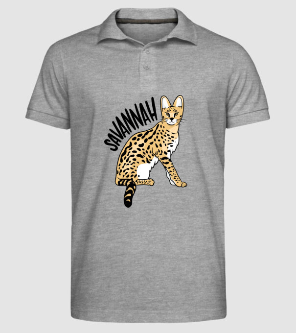 Pisică Savannah model gri pe tricou
