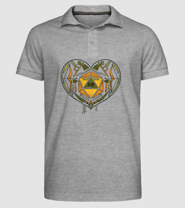 Joc de rol Dragoste model gri pe tricou