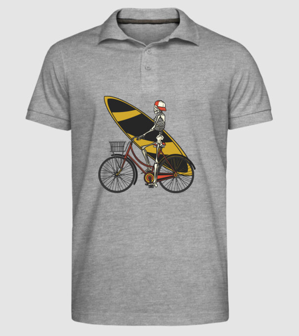 Schelet surfer model gri pe tricou
