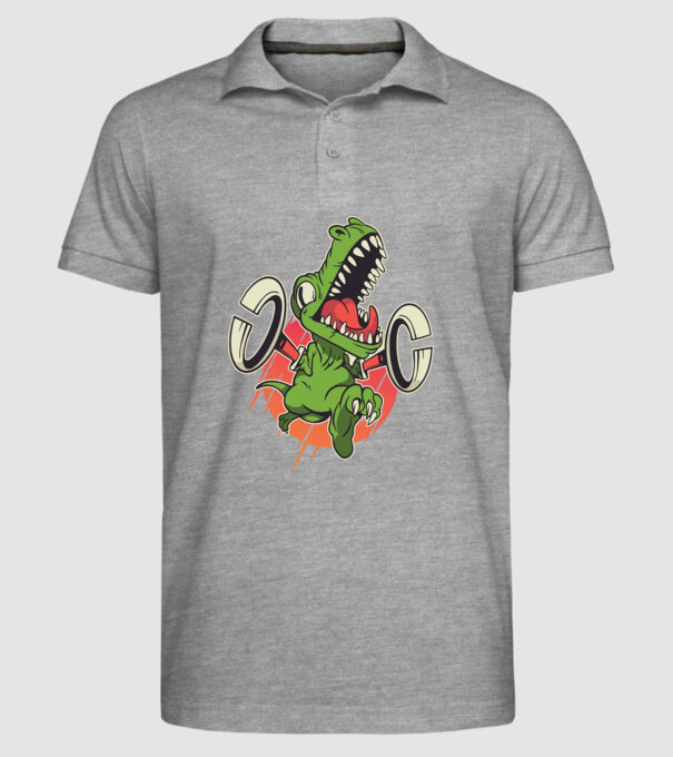 Dinozaur T-rex model gri pe tricou
