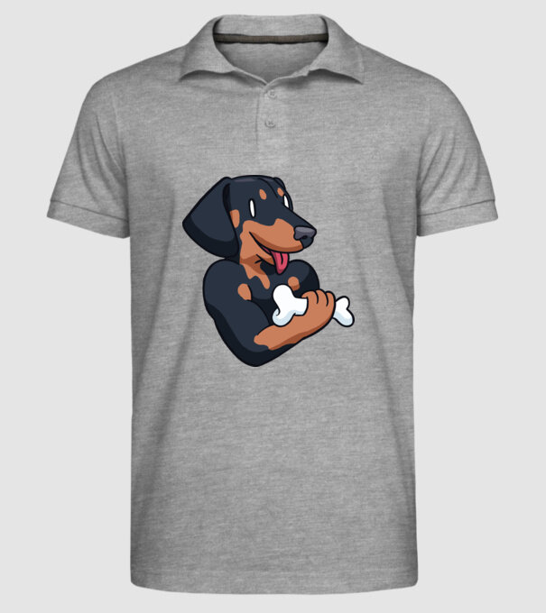 Antrenament Teckel model gri pe tricou