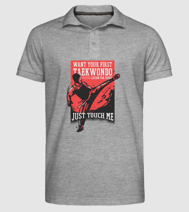 Lecție de Taekwondo model gri pe tricou
