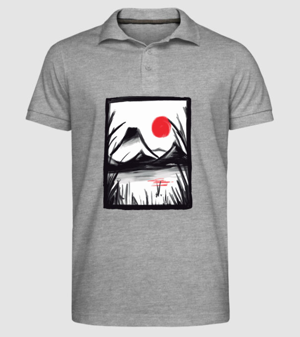 Peisaj Pictură model gri pe tricou