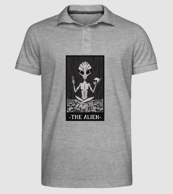 Extraterestru - Carte de tarot model gri pe tricou