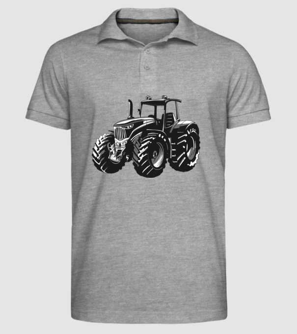 Tractor model gri pe tricou
