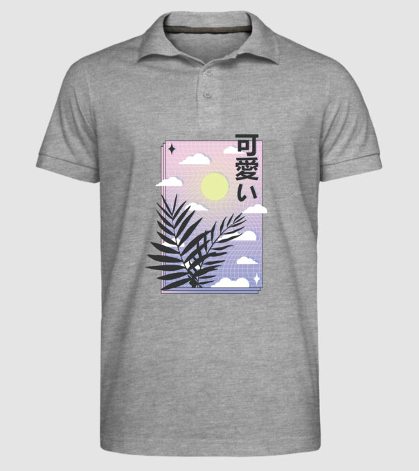 Vaporwave Val model gri pe tricou