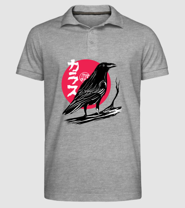 Cioară model gri pe tricou