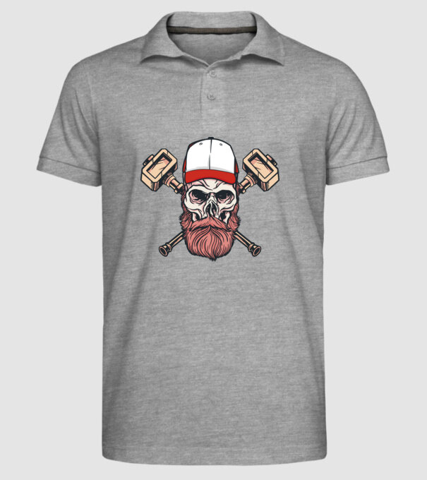 Craniu Viking model gri pe tricou