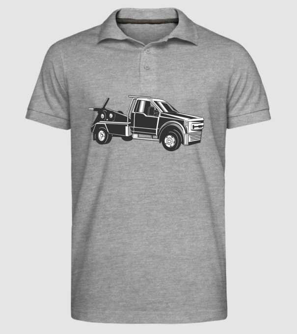 Mașină de remorcare model gri pe tricou