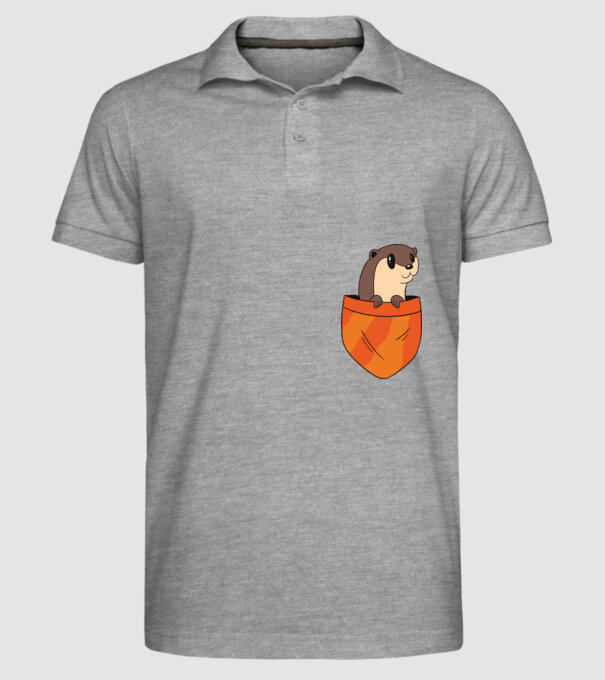 Vidra de buzunar model gri pe tricou