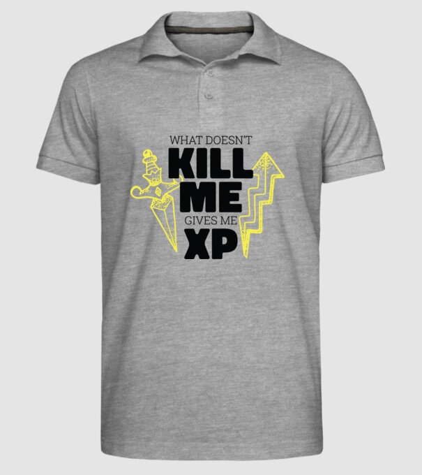 Ceea ce nu te omoară îți dă XP model gri pe tricou