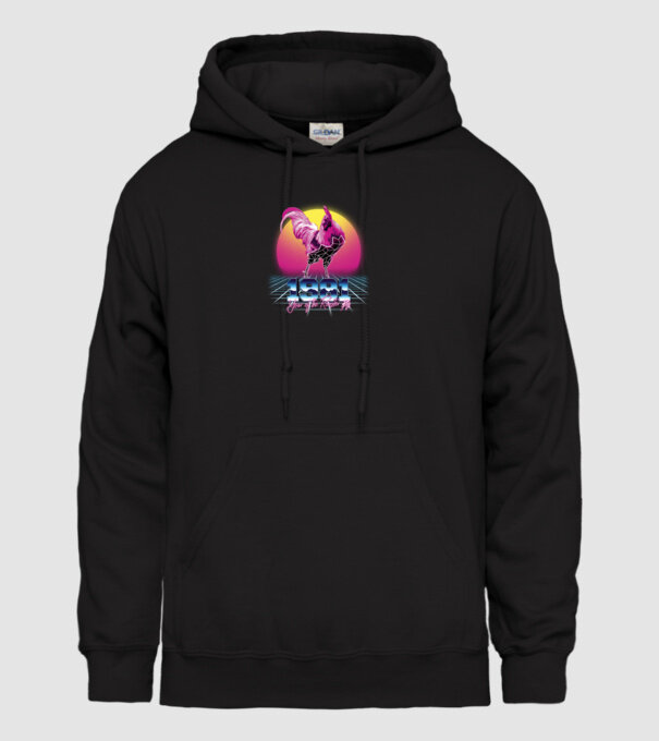 1981 Year of the Rooster model negru pe tricou