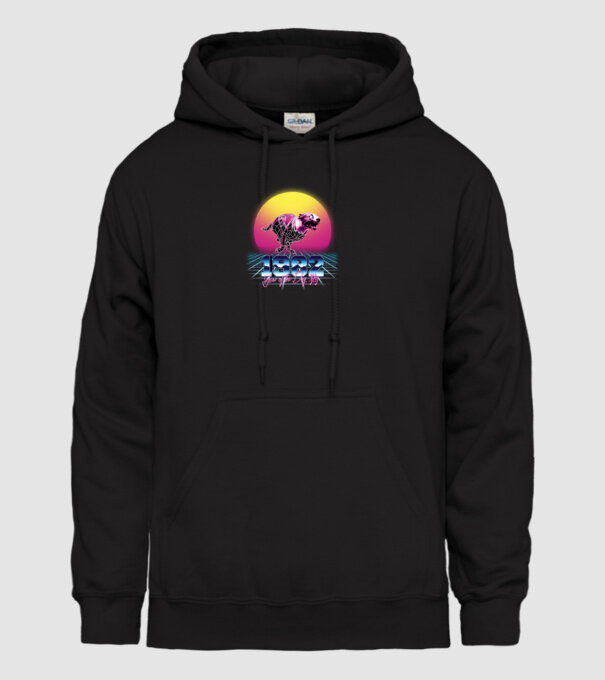 1982 Year of the Dog model negru pe tricou