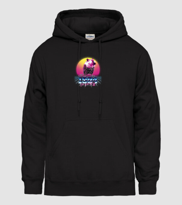 1984 Year of the Rat model negru pe tricou
