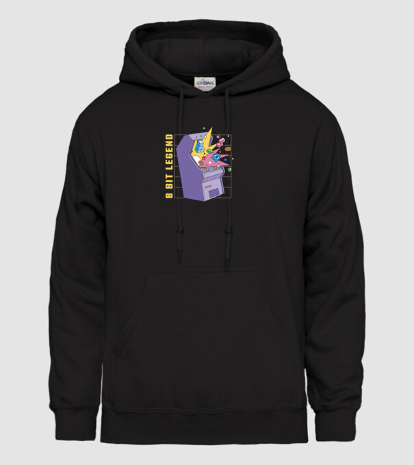 8 Bit Legendă Arcade Slot Machine model negru pe tricou
