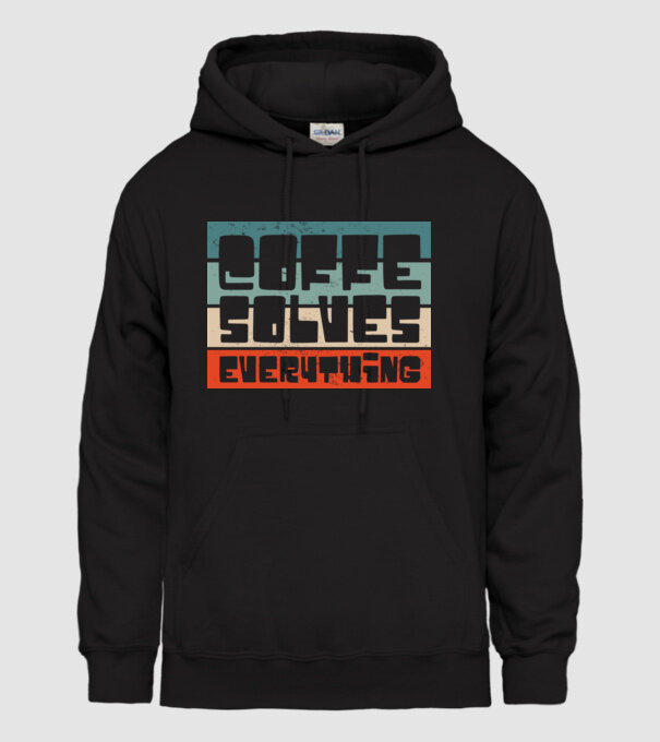 Cafeaua rezolvă totul model negru pe tricou