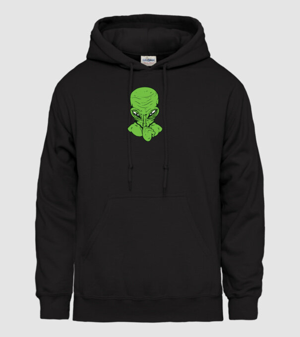 Alien Psst model negru pe tricou