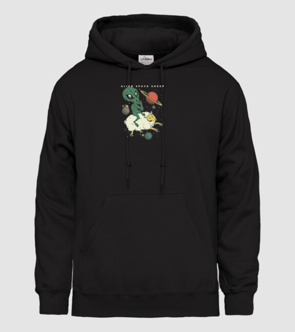 Alien În spațiu model negru pe tricou