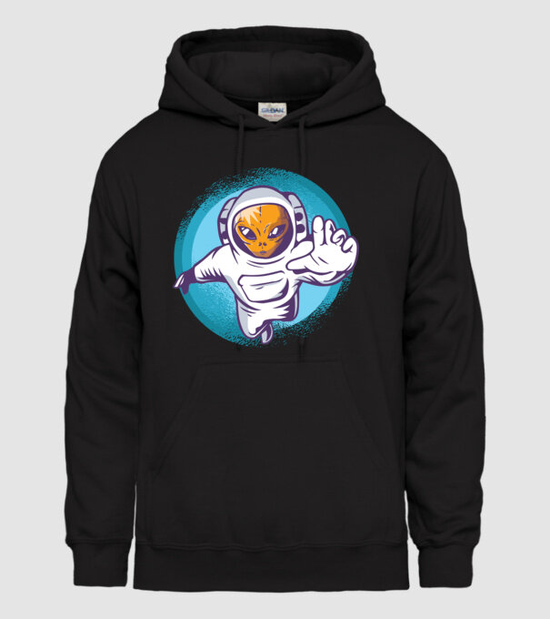 Alien Astronaut model negru pe tricou