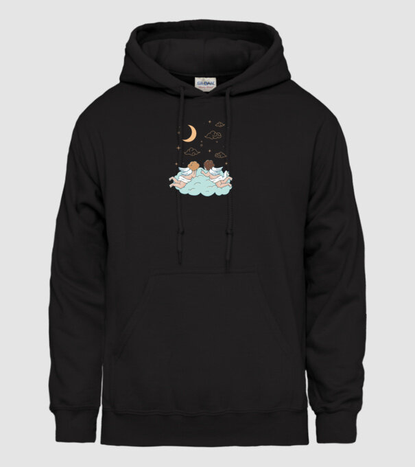 Îngeri model negru pe tricou
