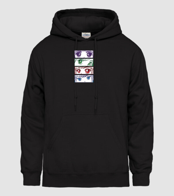 Anime ochi de fată Pop Art model negru pe tricou