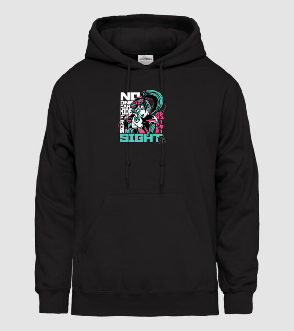 Anime Fată Lunetistă model negru pe tricou