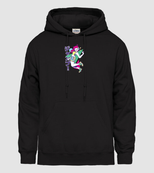 Anime fată retro model negru pe tricou