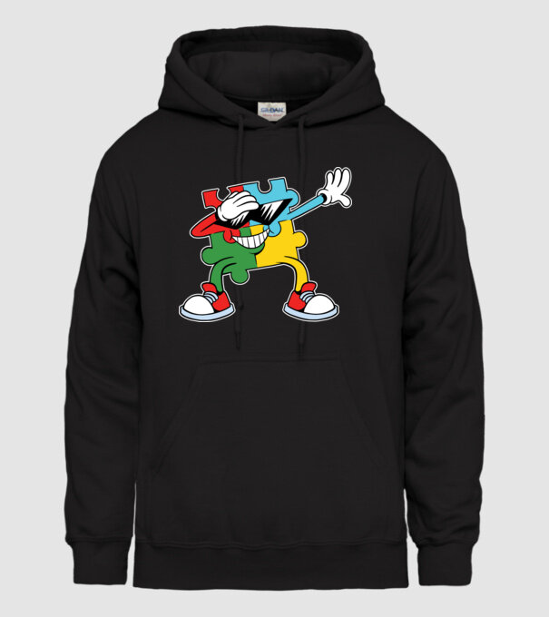 Autist DAB Puzzle model negru pe tricou