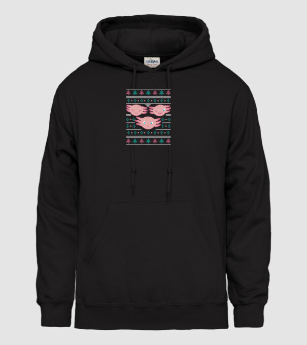 Pulover urât Axolotl model negru pe tricou