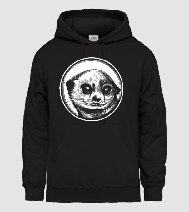 Pui de suricata model negru pe tricou