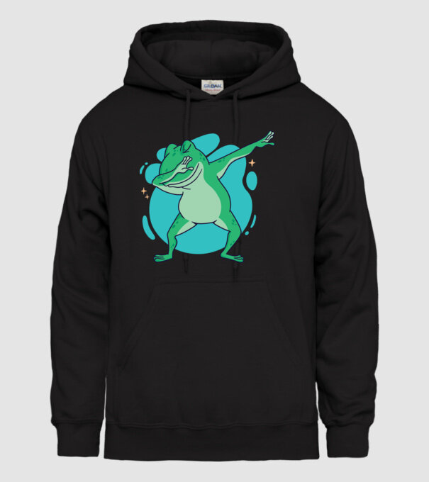 Broască DAB model negru pe tricou