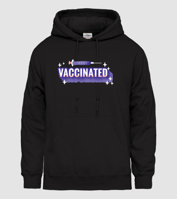 Vaccinat model negru pe tricou
