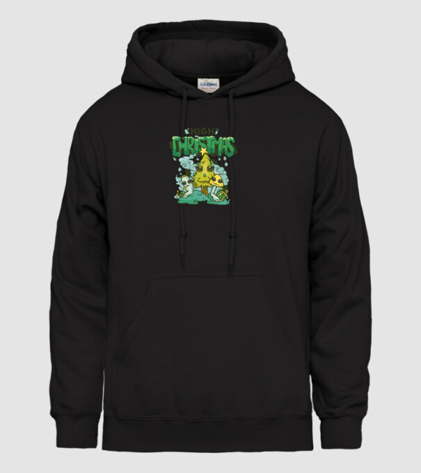 Crăciun drogat model negru pe tricou