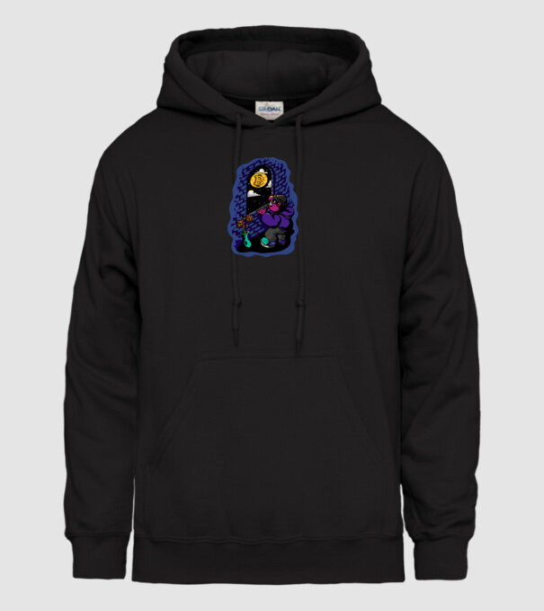 Bitcoin to the moon model negru pe tricou