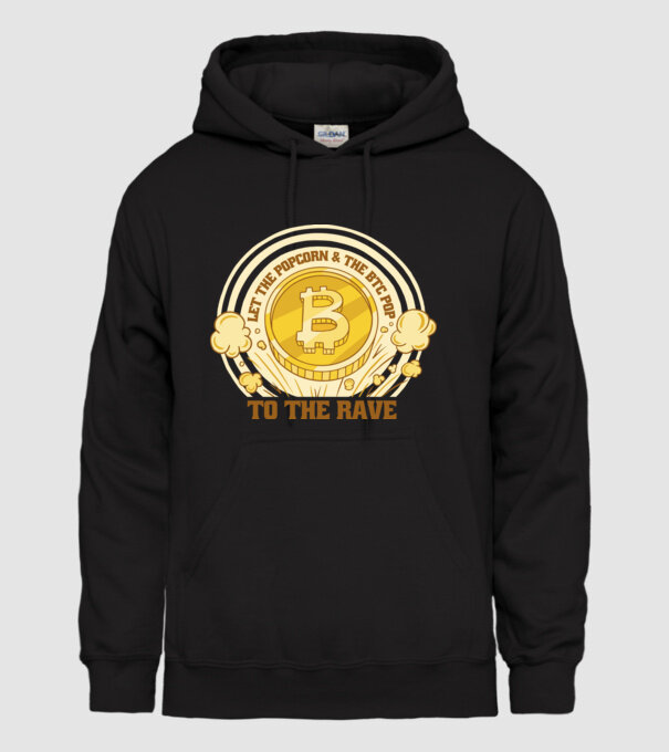 Bitcoin to the Rave model negru pe tricou